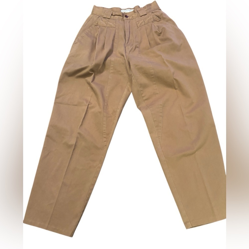 Y2K KHAKI HIGH WAIST CARGO PANTS PLEATED SLIGHT BARREL LEG BY MIXED BLUE SIZE 7 - Picture 15 of 15